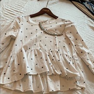 Peplum low high blouse